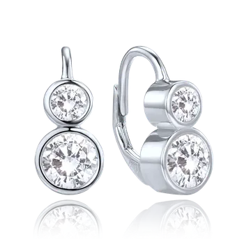 Náušnice 0283 MINET Elegantní stříbrné náušnice s bílými zirkony