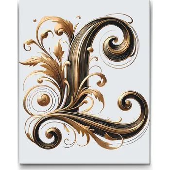 Malování podle čísel - Písmeno L Velikost: 30x40cm, Rámování: Pouze srolované plátno