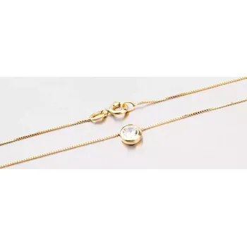 Náhrdelník Dámský náhrdelník stříbro 925 zirkon zlacený N1400018-0871-SLX délka 42 cm