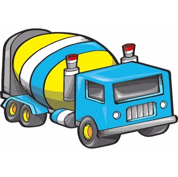 Samolepící dekorace Míchačka modrá samolepka na zeď - S