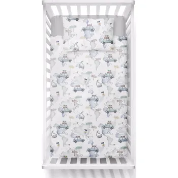 Příslušenství pro dětskou postel a kolébku 2-dílná sada do postýlky/postele + výplň Celým světem - 75X100 CM