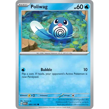 Sběratelská karetní hra Poliwag MEW 060/165 - reverse holo