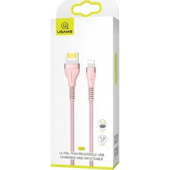 Datový kabel Kabel Usams USB - Apple Lightning 1,2 m růžový
