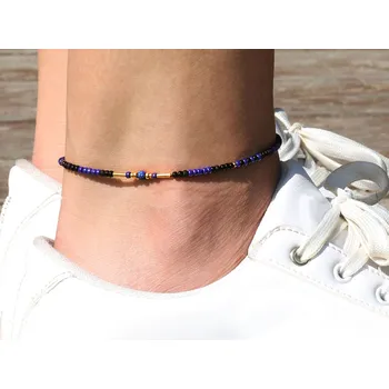 Náramek Sadré Modro černý náramek na nohu s lapisem lazuli