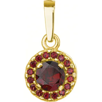Přívěsek Zlatý přívěsek s českým granátem - kruh
