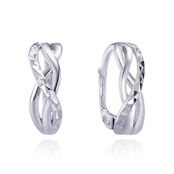 Náušnice 0050 MINET Broušené stříbrné náušnice