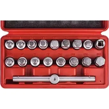 Nářadí pro automobil ROOKS Sada nástavců na olejové zátky 3/8" 18 ks RKS OK-02.0662