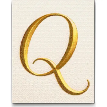 Diamantové malování Diamantové malování - Písmeno Q Velikost: 30x40cm, Rámování: Pouze srolované plátno, Diamanty: Čtvercové