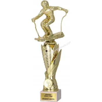 Zlatý pohár, trofej s figurkou Lyžování 37 cm + GRAVÍROVÁNÍ DÁREK