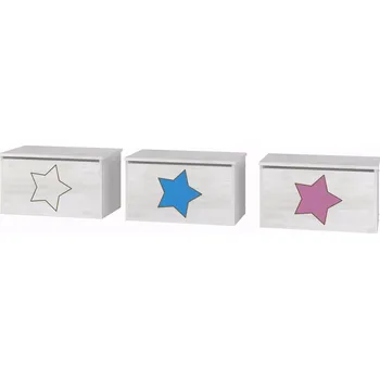 úložný prostor na hračky Truhla na hračky - Hvězda BÍLÁ - Růžová