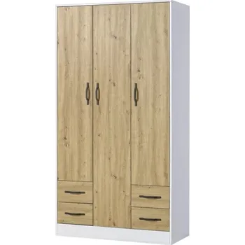 Šatní skříň Domel Šatní skříň 120 Perfect 1 Barevné provedení Domel: Bílá + Artisan, Úchyty Domel: Černé