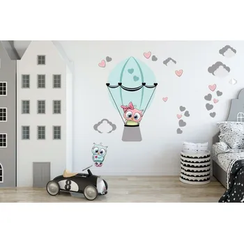 Samolepící dekorace Zamilované sovičky-M