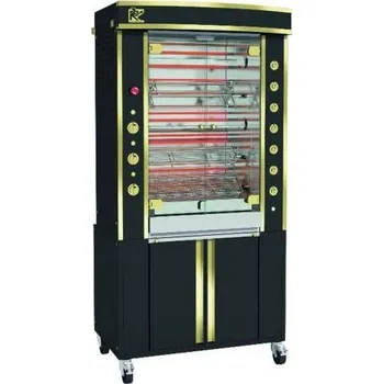 Zahradní gril Gril elektrický Rotisol Millenium 5MLE, černý s mosaznými prvky