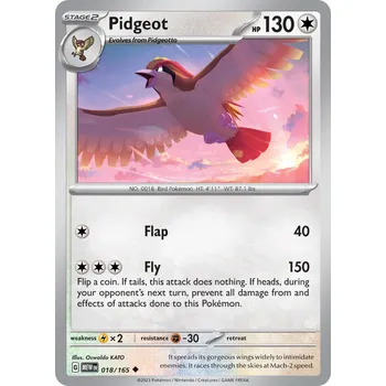 Sběratelská karetní hra Pidgeot MEW 018/165 - reverse holo