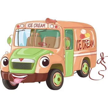 Samolepící dekorace Auto se zmrzlinou samolepka na zeď - S