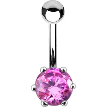 Piercing Šperky4U Stříbrný piercing do pupíku se zirkonem - BP01025-P