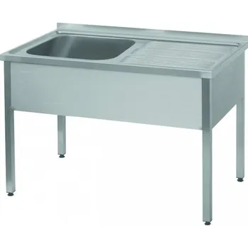 Nerezový dřez PMN - Výroba nerezového zařízení s.r.o. Nerezový mycí stůl s odkapovou plochou 1400 x 700 x 900 mm (levý dřez 500 x 500 x 300 mm)