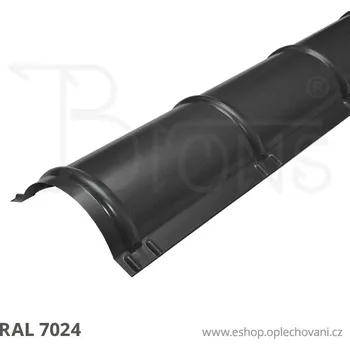 Střešní lemovaní Hřebenáč oblý plechový - grafitová šedá