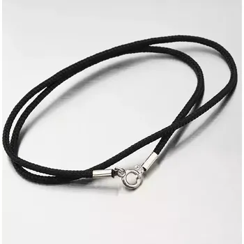 Náhrdelník Náhrdelník stříbro 925 stříbra a textilu v černé barvě N1400496-2024-SLX délka 42 cm
