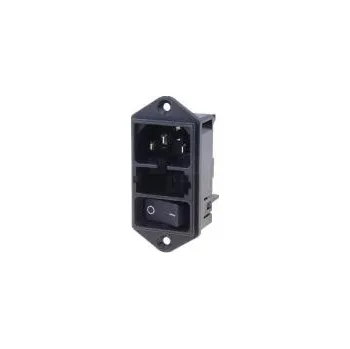 Elektrická zásuvka Konektor napájecí AC zásuvka vidlice 10A 250VAC IEC 60320