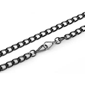 Řetízek Řetízek na kabelky s karabinou délka 125 cm - 2 nikl černý