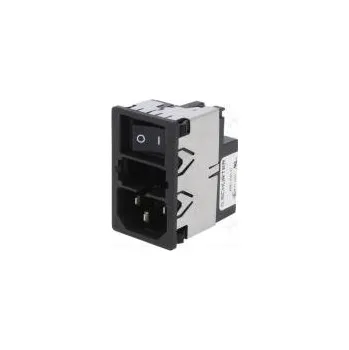 Elektrická zásuvka Konektor napájecí AC zásuvka vidlice 6A 250VAC IEC 60320