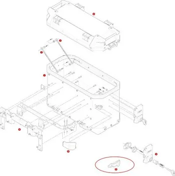 Zavazadlo na motocykl GIVI Z4831R páčka uvolnění kufru z nosiče pro OBK 48 Trekker, hliníková