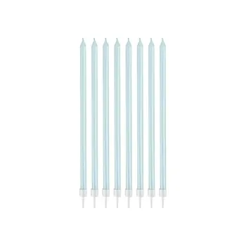 Dortová svíčka Dortové svíčky - Pastelově Modré 15,5 cm / 8 ks
