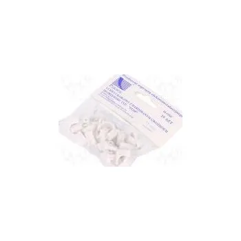 kabelová chránička Držák bílá na kulatý kabel 25ks s hřebíkem 12mm