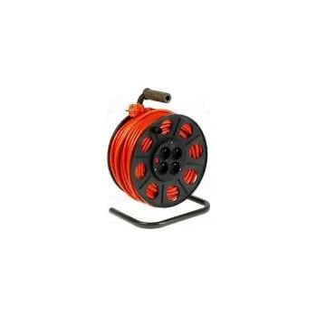 Napájecí kabel Prodlužovací síťový kabel bubnový Zásuvky 4 PVC oranžová