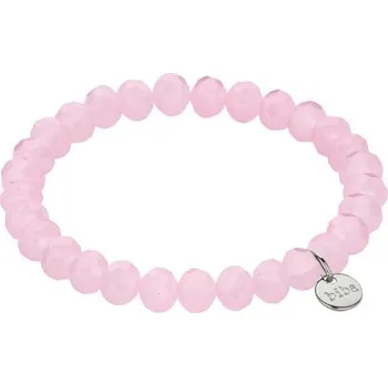 Náramek Náramek se skleněnými krystaly růžový 3-8mm 1ks, 18 cm - 8 mm