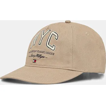 Čepice Bavlněná baseballová čepice Tommy Hilfiger AM0AM13562 béžová 80X, vel. ONE SIZE