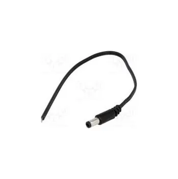 elektrický kabel Kabel vodiče,DC 5,5/2,5 zástrčka přímý 0,5mm2 černá 0,2m