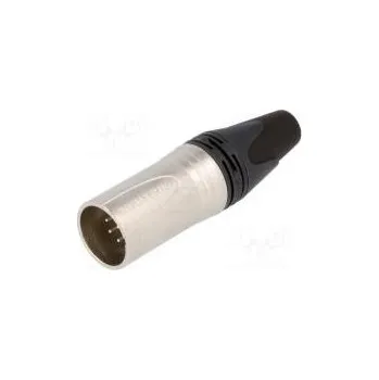 Elektrický konektor Zástrčka XLR vidlice PIN 7 přímý na kabel pájení 5A 3,5÷8mm