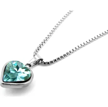 Náhrdelník Steel Jewelry náhrdelník SRDCE TYRKYSOVÉ Chirurgická ocel NH090233 dárkové balení zdarma
