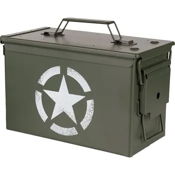Úložný box FOSCO Bedna na munici CAL.50 se spojeneckou hvězdou ZELENÁ