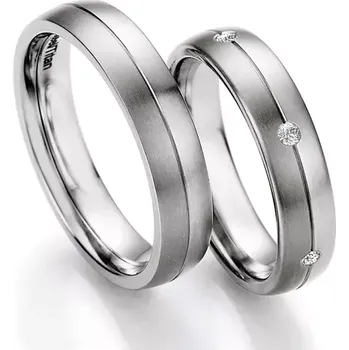 Prsten Snubní prsteny titan přírodní diamant 0.018 ct s titanem TS608