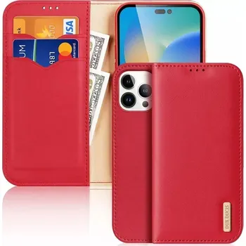 Telefonní příslušenství DUX DUCIS peněženkové pouzdro HIVO pro IPHONE 15 Pro červené