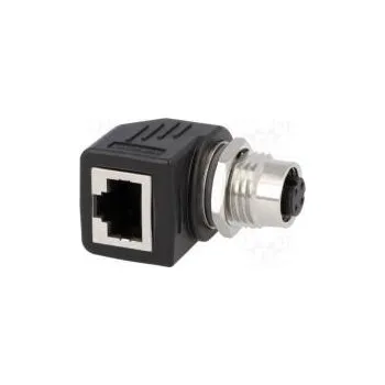 vypínač a zásuvka Adaptér RJ45 zásuvka,M12 zásuvka kód D-Ethernet PIN 4 Kat 5e