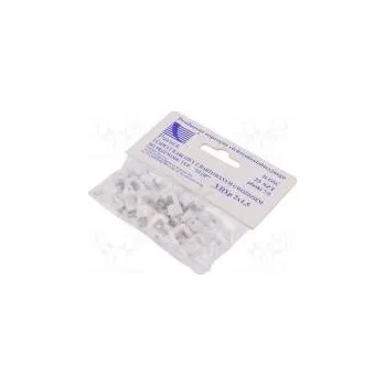 kabelová chránička Držák bílá na plochý kabel,YDYp 2x1,5 25ks s hřebíkem