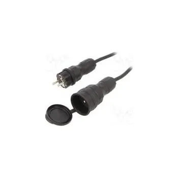 Prodlužovací kabel Prodlužovací síťový kabel Zásuvky 1 guma černá 3x2,5mm2 10m