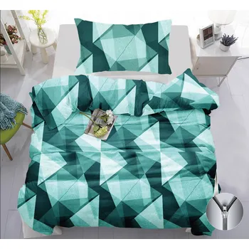 Povlečení Bavlněné povlečení Geometric tyrkys