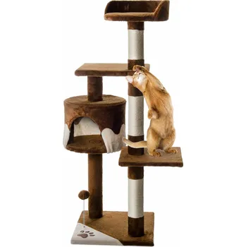 JK ANIMALS, škrabadlo Tina, 40×40×116 cm, béžová/hnědá