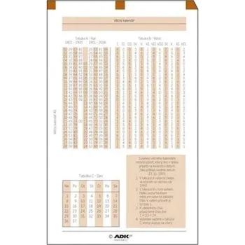 Kalendář Formulář ADK Věčný kalendář, A5, 1 list
