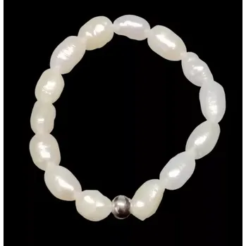 Prsten Něžný prstýnek z pravých říčních perel – elastický, přírodní, elegantní