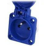 Konektor napájecí AC zásuvka 2P+PE 250VAC 16A modrá PIN 3