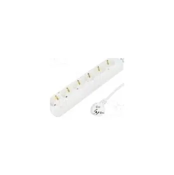 Napájecí kabel Prodlužovací síťový kabel Schuko Zásuvky 6 PVC bílá 3x1,5mm2