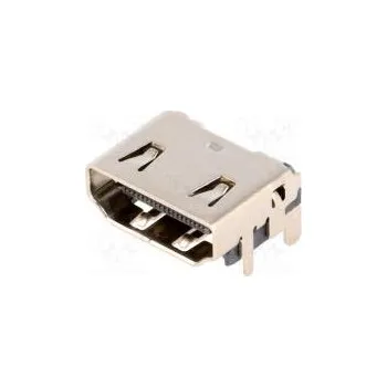 Elektrická zásuvka Konektor HDMI zásuvka PIN 19 gold flash úhlové 90° SMT