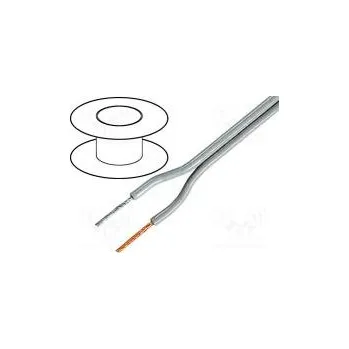 elektrický kabel Vodič reproduktorový 2x0,35mm2 lanko OFC šedá nestíněný PVC