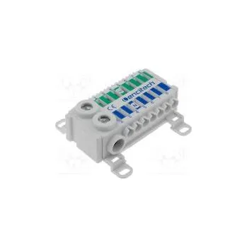 Svorka propojovací můstek póly 2 svorky 16 modro/zelená TS35